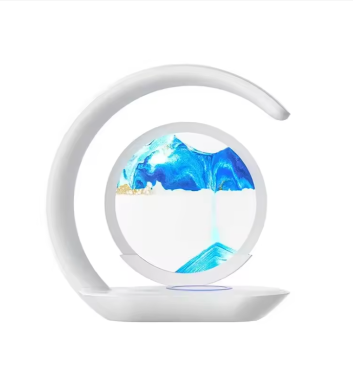 Illuminez votre espace et chargez vos appareils sans effort avec la lampe d'art de sable à chargeur sans fil